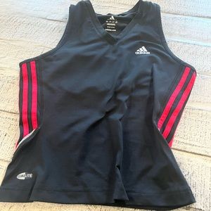Adidas active tank-top black with 3 red stripes